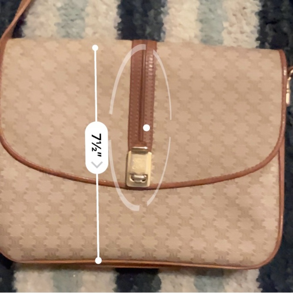 Celine M06 Tan and Brown Crossbody | Macadam Triomphe | Size: 1.5 X 7.5 X 9.5 - Picture 17 of 17